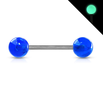 Titanium Barbell Acrylic Ball Glow in the Dark