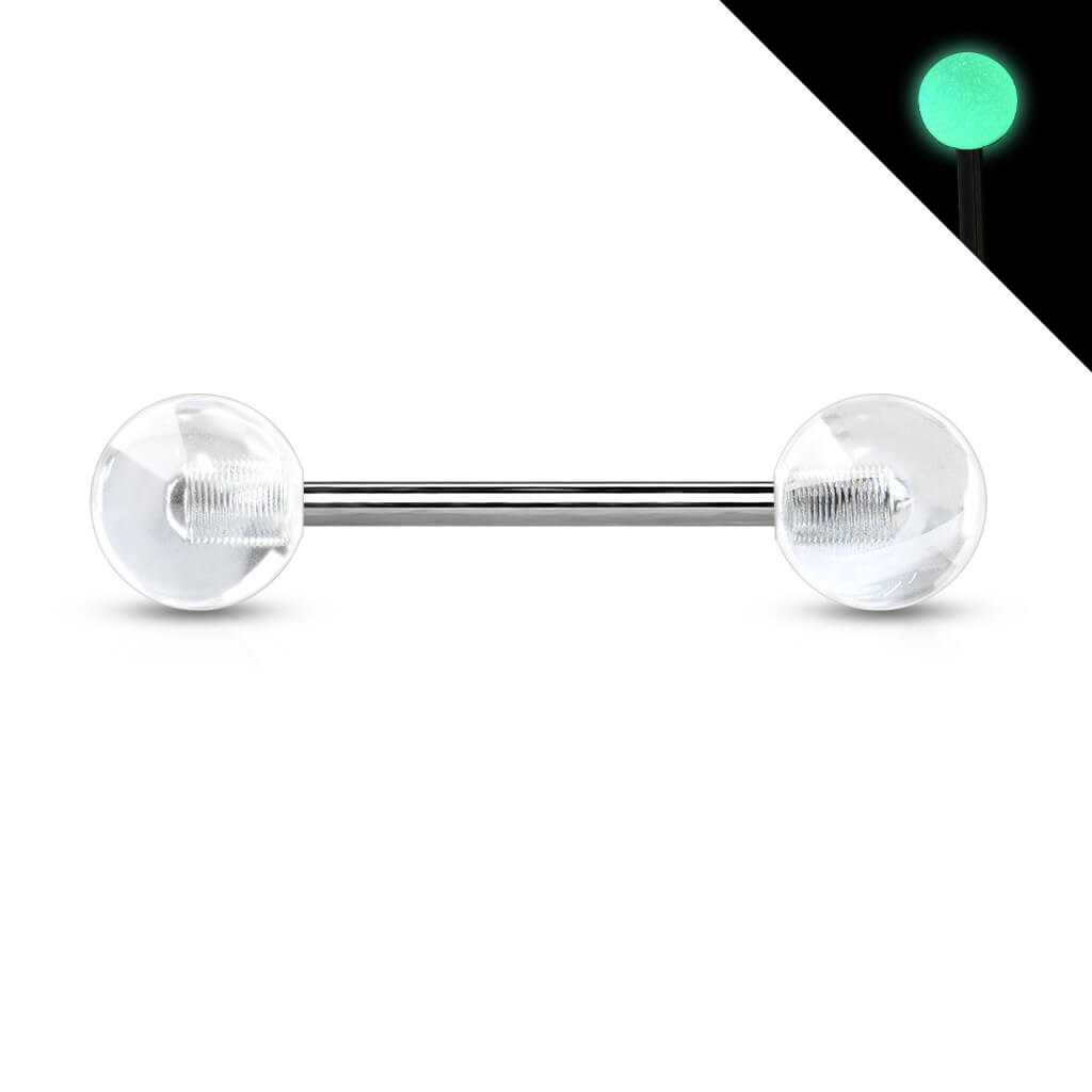 Titanium Barbell Acrylic Ball Glow in the Dark