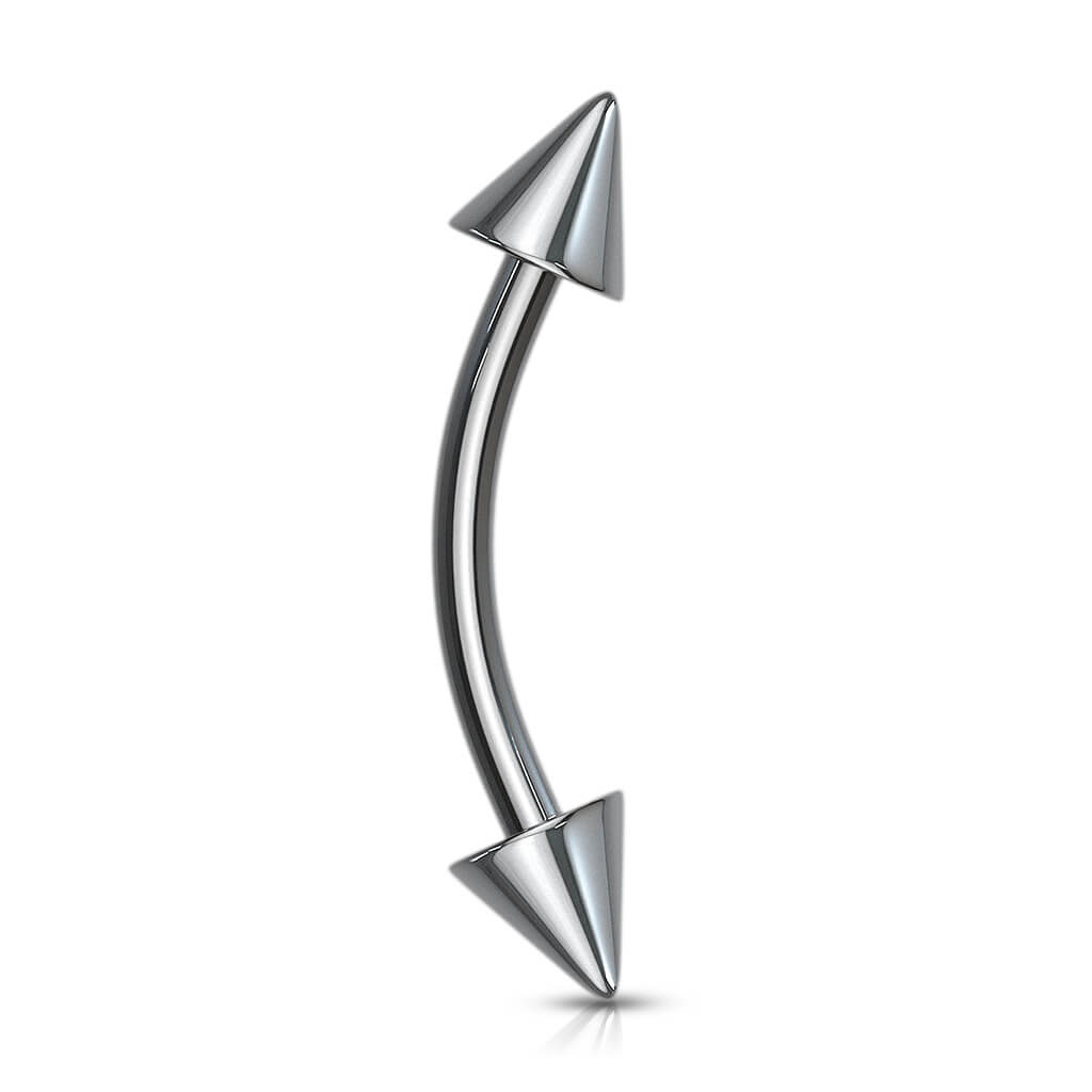 Titanium Eyebrow Piercing Spike Silver