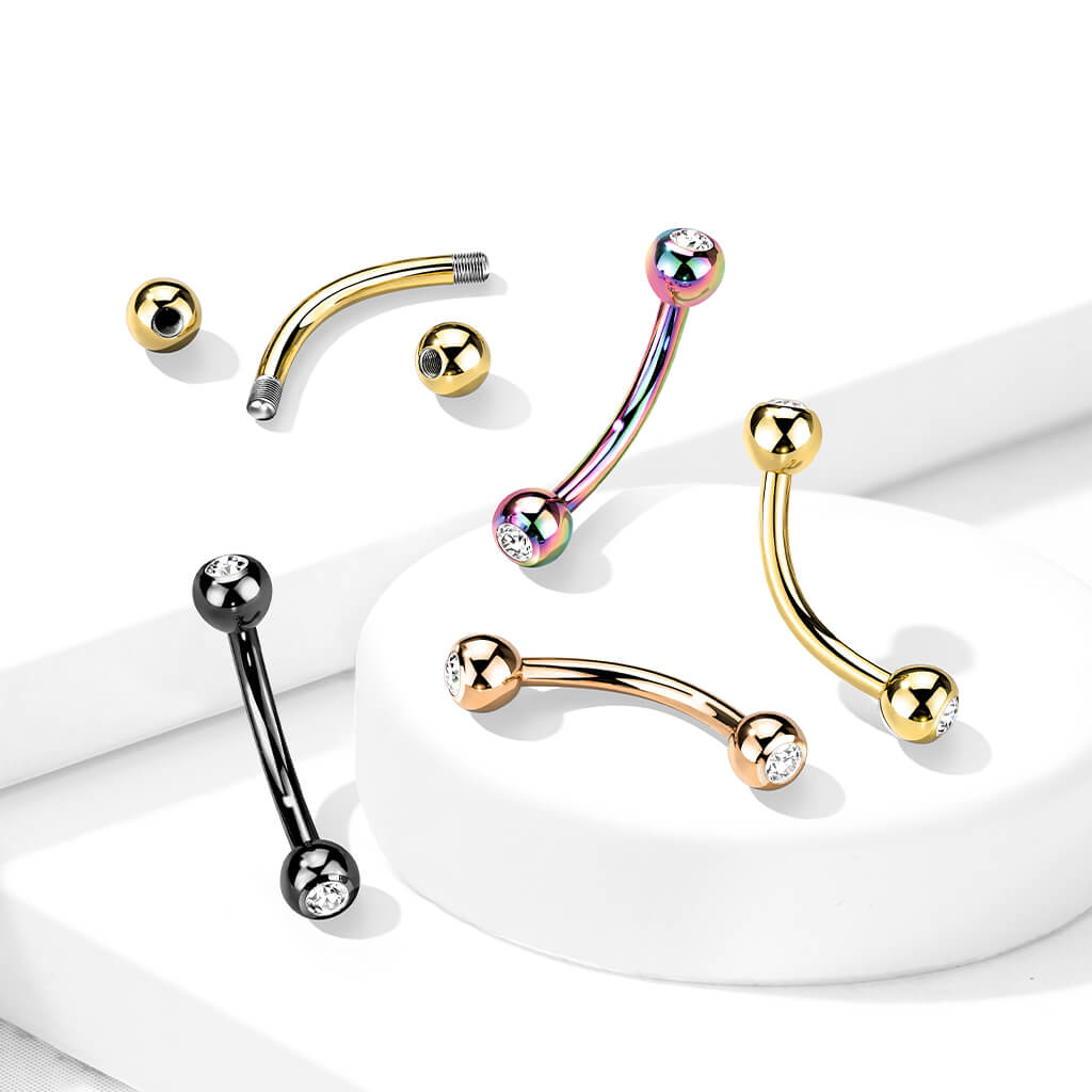 Titanium Eyebrow Piercing Ball Zirconia