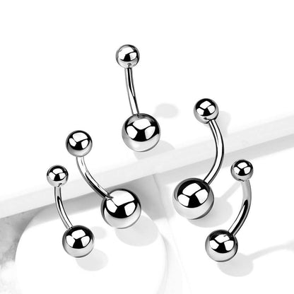 Titanium Belly Button Piercing Ball Silver