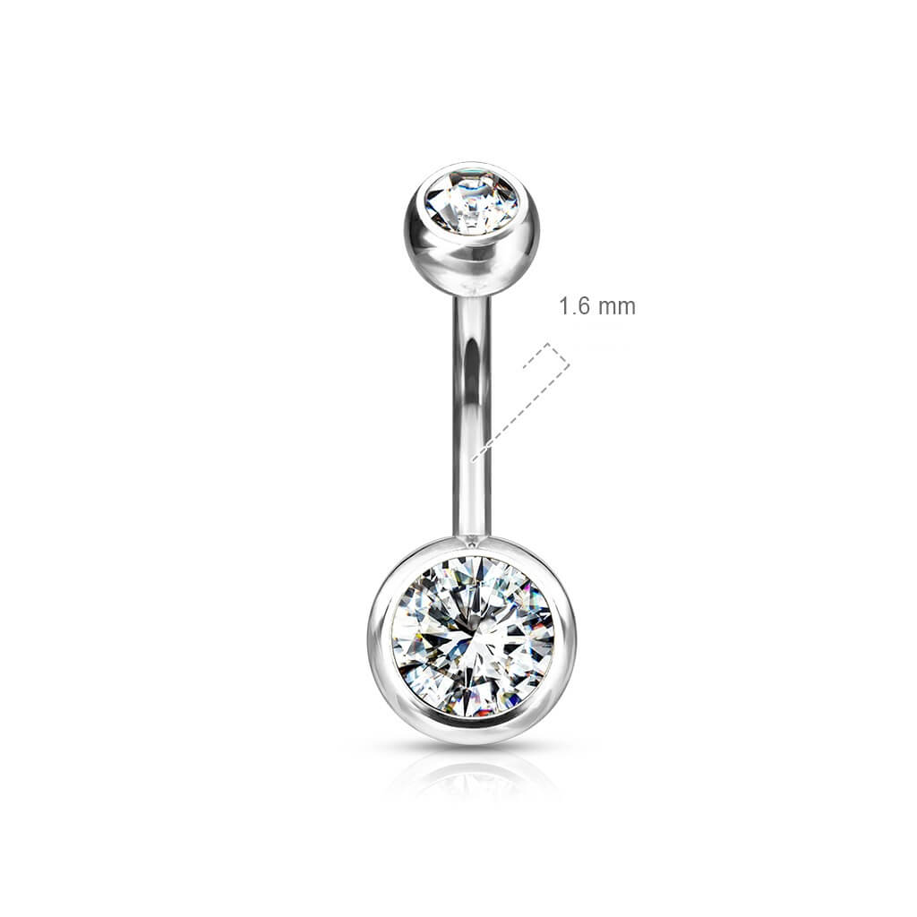 Titan Bauchnabelpiercing Zirkonia Rund