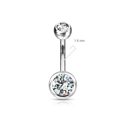 Titan Bauchnabelpiercing Zirkonia Rund