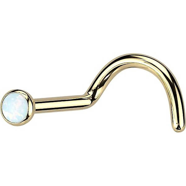 Titanium Nose Screw Opal Round