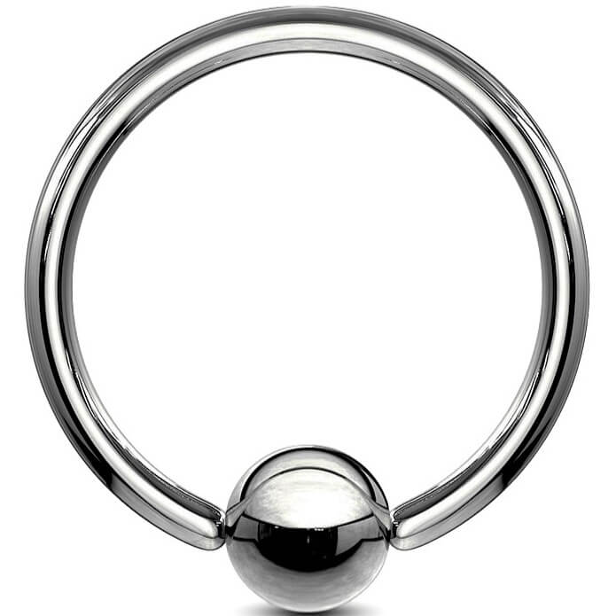 Titanium Ring Silver Captive Bead