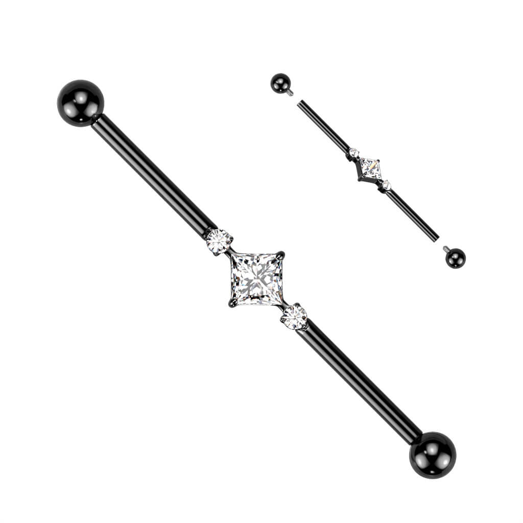 Titanium Industrial Barbell Square Zirconia Internally Threaded