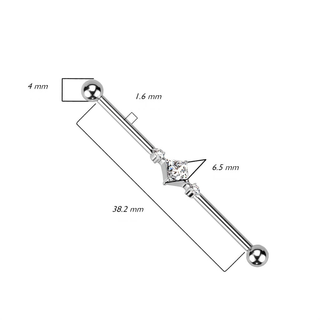 Titanio Barbell Industrial Zircone quadrato Filettatura Interna