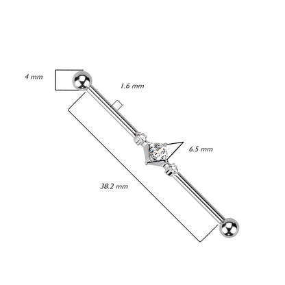 Titanio Barbell Industrial Zircone quadrato Filettatura Interna