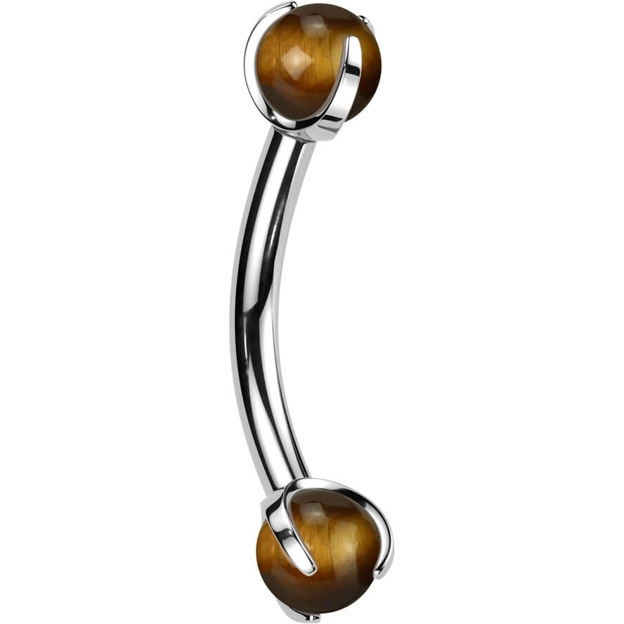 Curved Barbell Semi-Precious Stone Internally Threaded