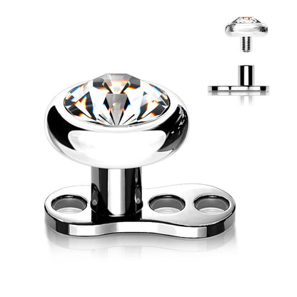 Titanium Dermal Anchor 2mm rise 3 holes zirconia flat top Internally Threaded