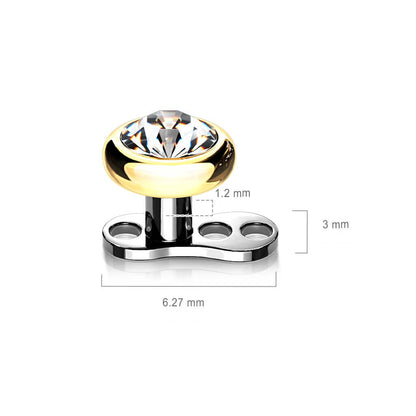 Titanium Dermal Anchor 2mm rise 3 holes zirconia flat top Internally Threaded