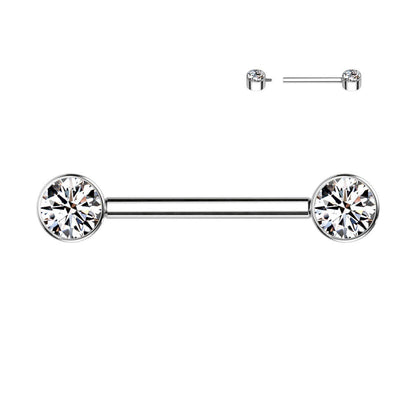 Titan Nippelpiercing Zirkonia Innengewinde