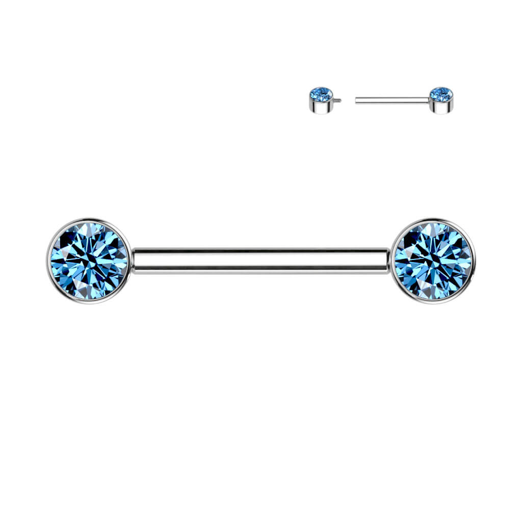 Titan Nippelpiercing Zirkonia Innengewinde