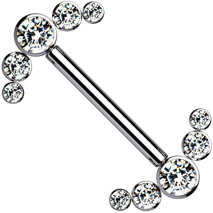 Titan Nippelpiercing 5  Zirkonia Silber Innengewinde