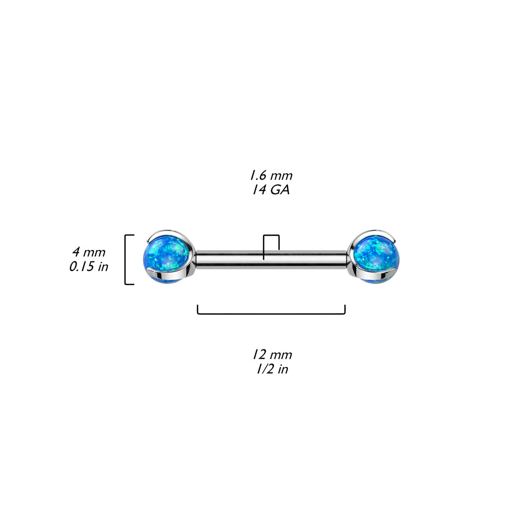 Titanio Piercing Capezzolo Opali Filettatura Interna