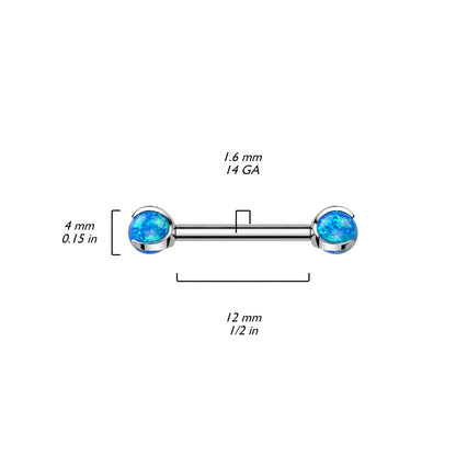 Titanio Piercing Capezzolo Opali Filettatura Interna