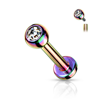 Titanium Labret Ball Zirconia Internally Threaded