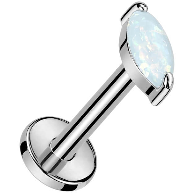 Titan Labret Marquise Schliff Opal Innengewinde