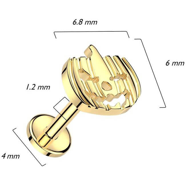 Titanium Labret Jack-o-lantern Internally Threaded