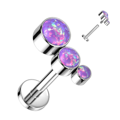 Titan Labret 3 Opal Silber Innengewinde