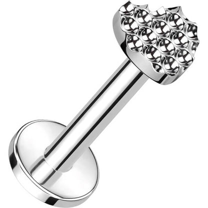 Titanium Labret Heart Internally Threaded