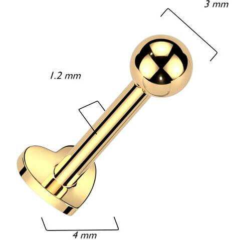 Titanium Labret heart Internally Threaded