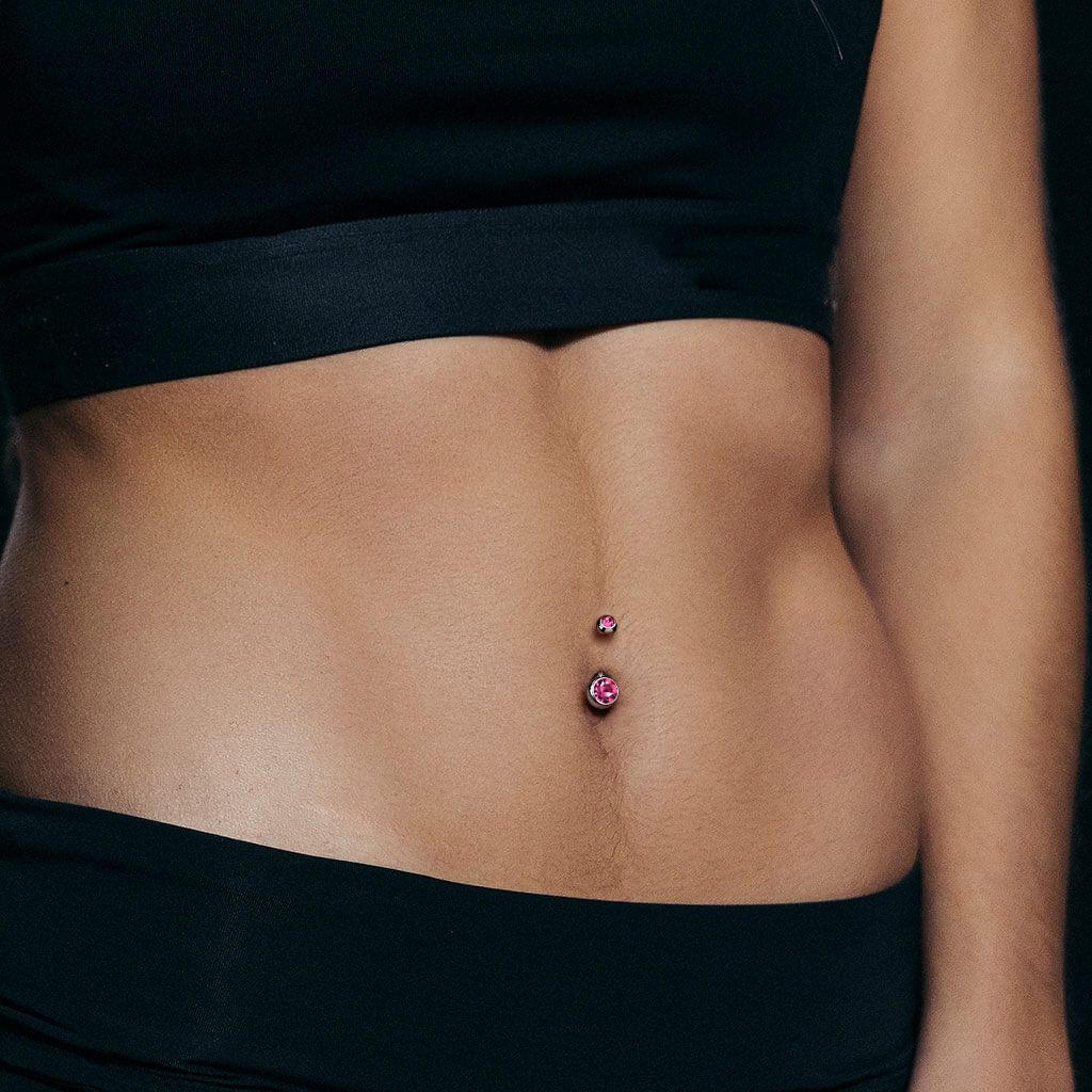 Titan Bauchnabelpiercing Kugel Zirkonia Innengewinde