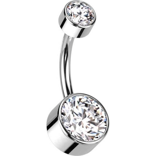 Titan Bauchnabelpiercing Zirkonia Rund Innengewinde