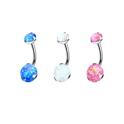 Titan Bauchnabelpiercing Opal Krappenfassung Innengewinde