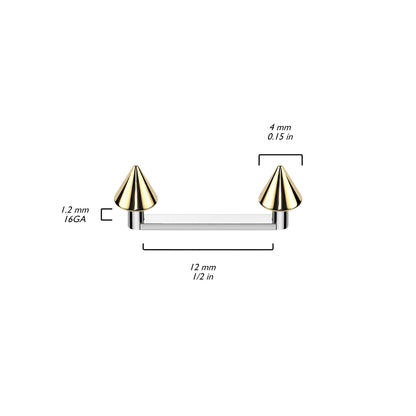 Barre de surface Pointe Plat Filetage Interne