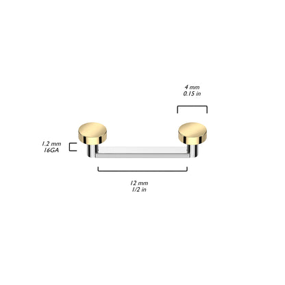 Surface Barbell Round Flat Internally Threaded