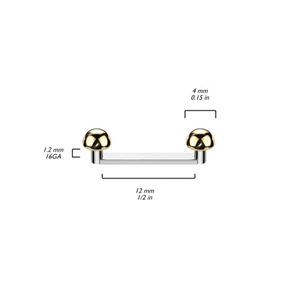 Barbell Surface Barra piatta con semisfere Filettatura Interna