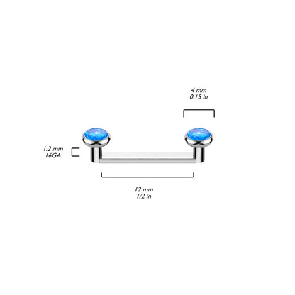 Barbell Surface Barra piatta con opali Filettatura Interna