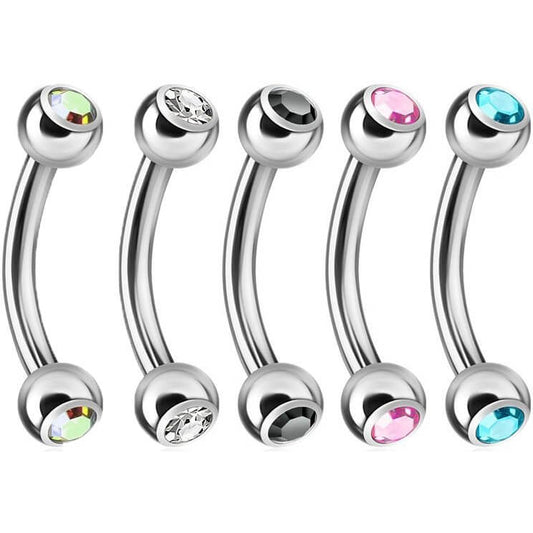 Eyebrow Piercing Ball Zirconia Silver