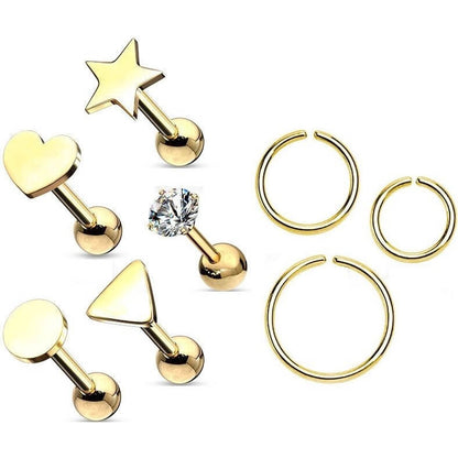 Pack de valor Set Labret Bendeble Hoop Ring