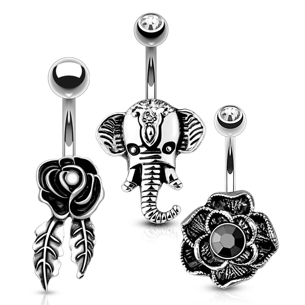 Piercing Nombril Pack Zircone Argent