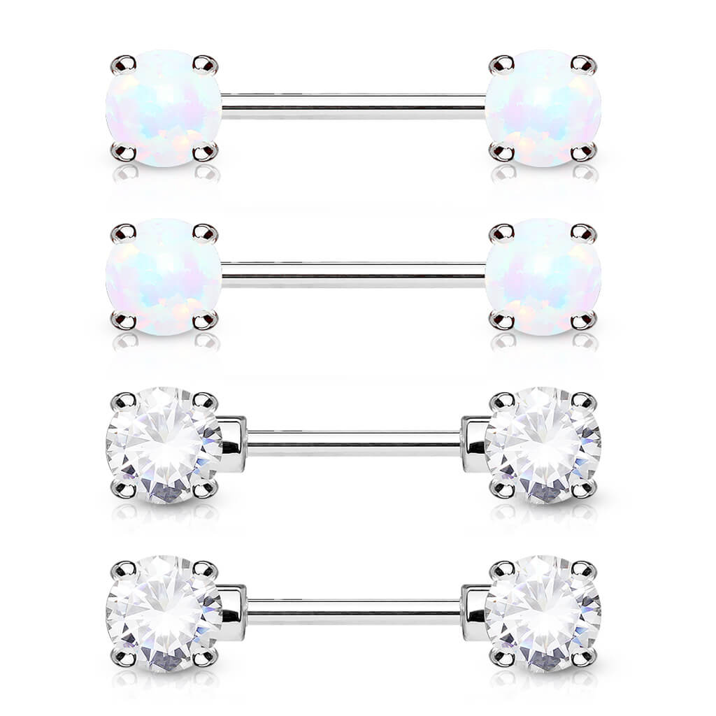 Nippelpiercing Kugel Zirkonia Opal