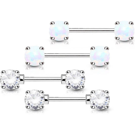 Nippelpiercing Kugel Zirkonia Opal