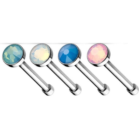 Nasenstecker Opal Silber