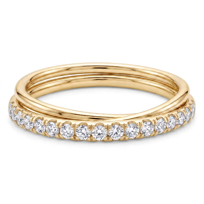 Titanium Ring Double Band Zirconia Row Clicker