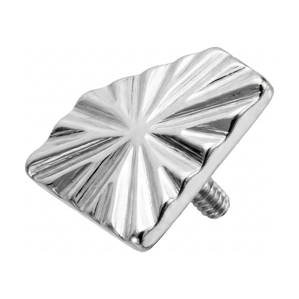 Titanium Top Textured Sunburst Rectangle Internally Threaded
