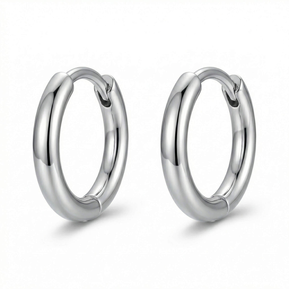 Titanium Earring Solid Circle Huggie Hoop Clicker