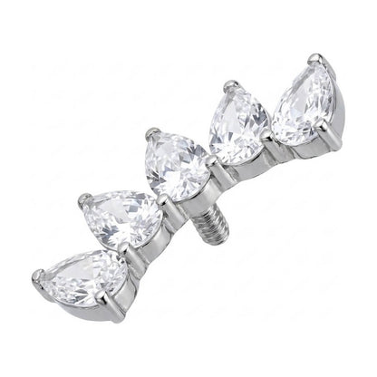 Titanium Top Curved Pear Cut Cluster Internally Threaded