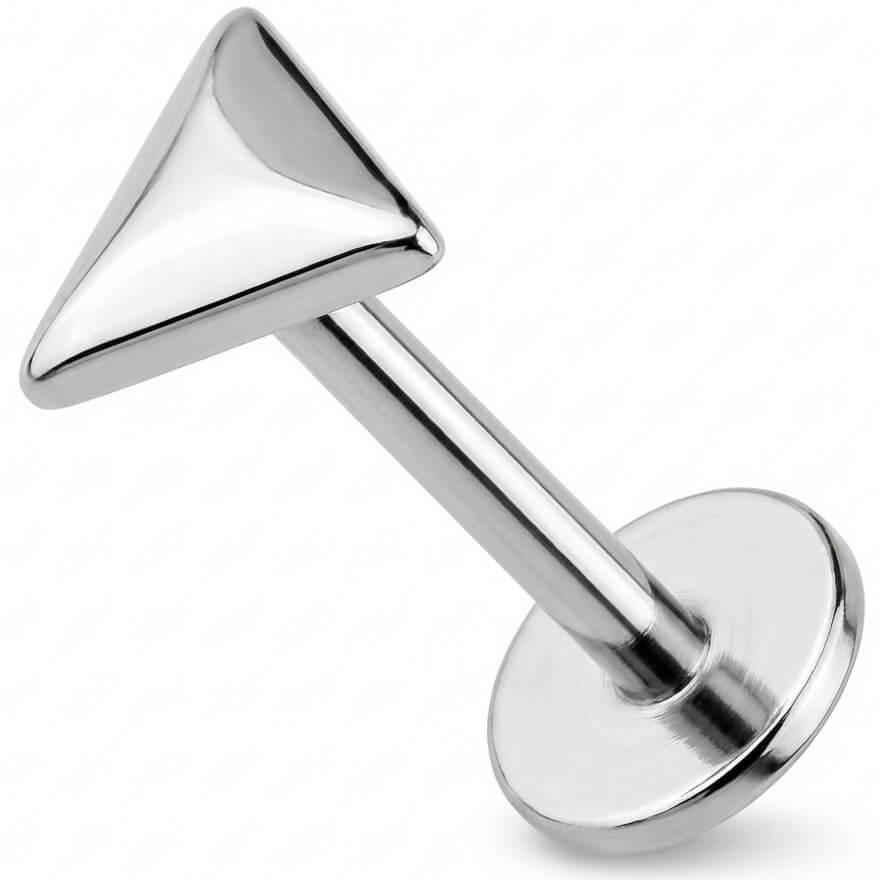 Titanium Labret Smooth Rounded Triangle Shape Internally Threaded