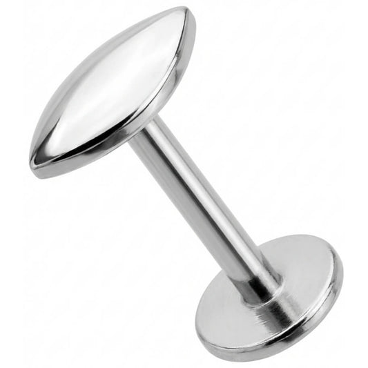 Titanium Labret Solid Marquise Shape Top Internally Threaded