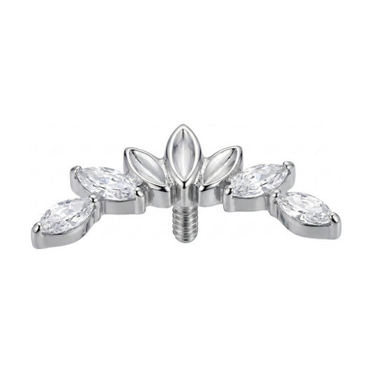 Titanium Top Marquise Zirconia Fan Arc Internally Threaded