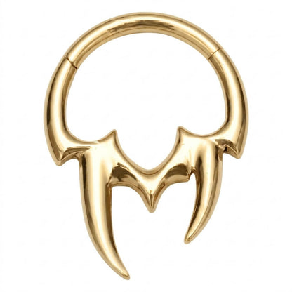 Titanium Ring Gothic Tribal Clicker