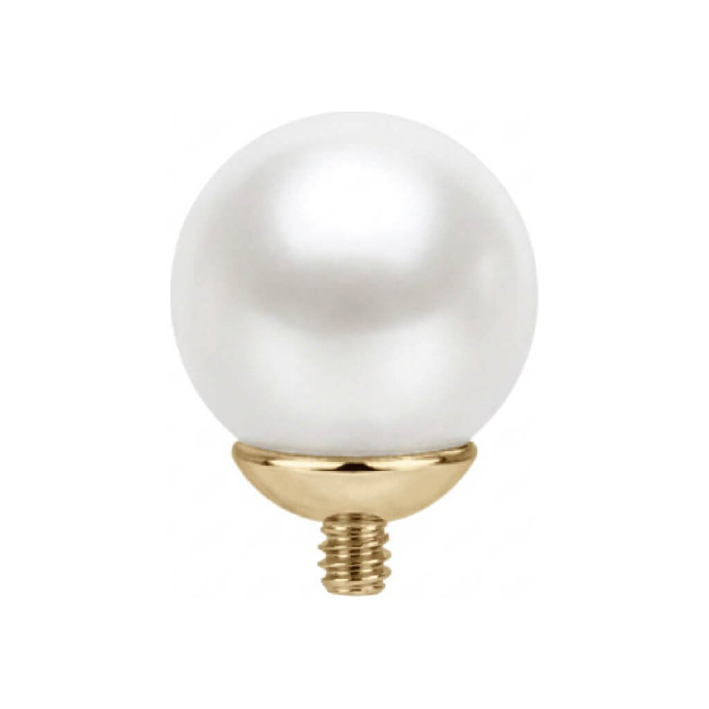 Titanium Top White Pearl Sphere Internally Threaded