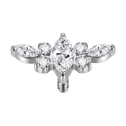 Titanium Top Winged Stone Cluster Internally Threaded