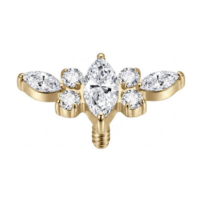 Titanium Top Winged Stone Cluster Internally Threaded